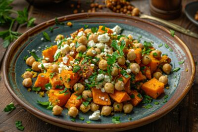 avez-vous déjà combiné patates douces, pois-chiches au curry et feta ? découvrez le plat qui surprendra vos papilles