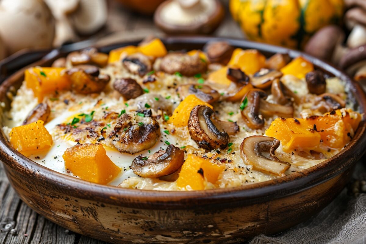 Comment transformer votre automne avec un plat simple : oeufs au four avec butternut et girolles – un délice à ne pas rater