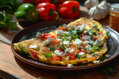 Comment une simple omelette aux poivrons et à la feta peut transformer votre journée : vous ne verrez plus jamais les omelettes de la même façon