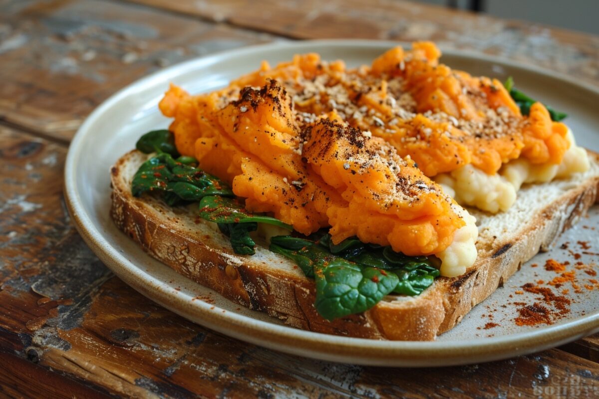 Comment une simple tartine peut-elle révolutionner votre dîner ? découvrez les secrets de la patate douce et épinards