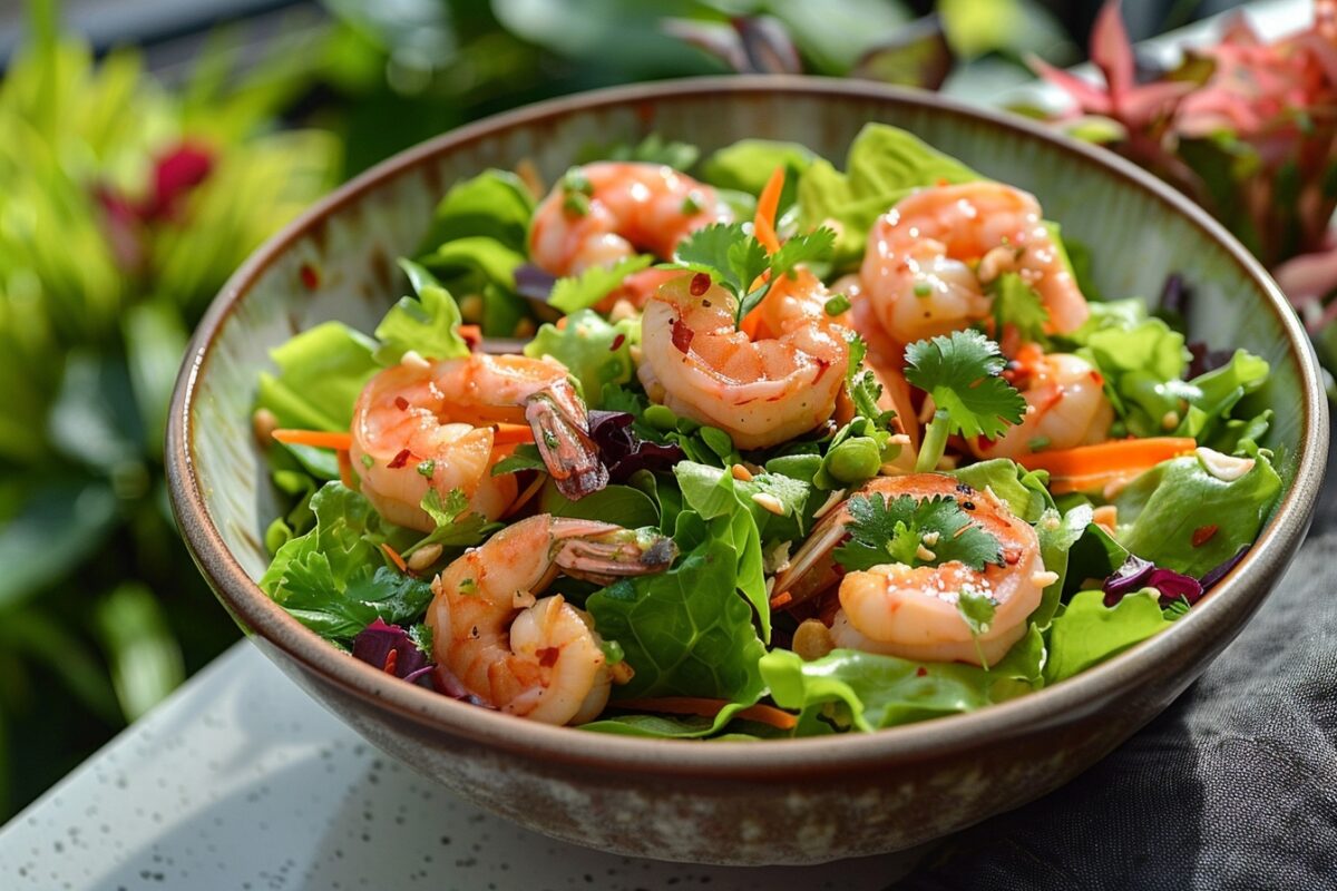 Êtes-vous prêt à révolutionner votre table ce printemps : salade thaï aux crevettes et crudités qui étonnera vos papilles