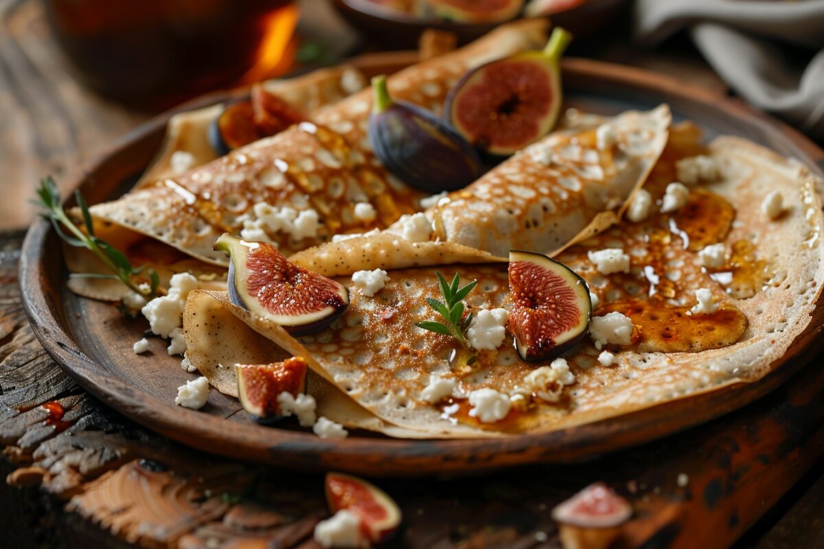 Pourquoi ne pas essayer les crêpes salées de sarrasin ce soir : un mélange de figues, chèvre et miel qui éveille les papilles