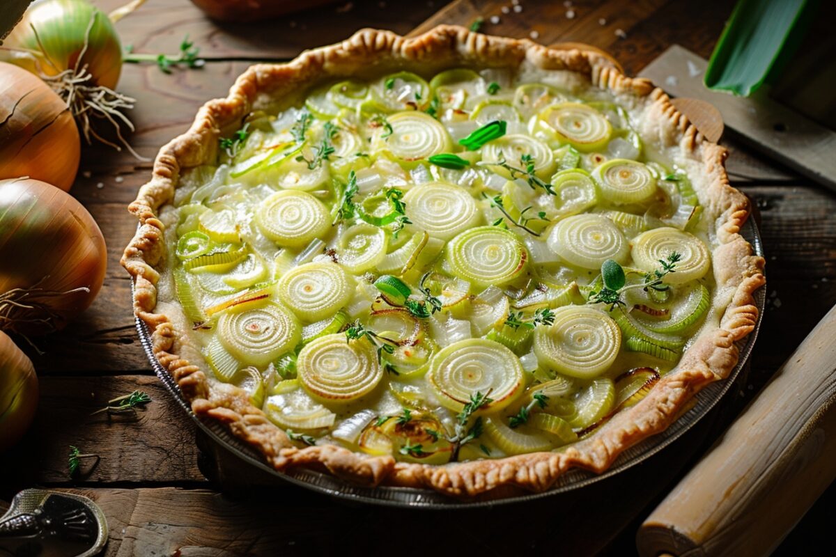 Qui aurait pensé qu'une tarte aux poireaux sans beurre ni crème fraîche pouvait être si délicieuse ?