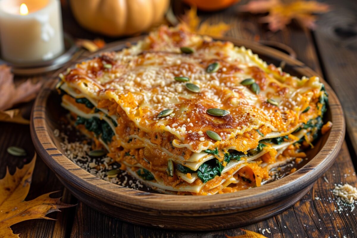 Transformez votre repas en festin automnal : lasagnes au potimarron, une recette qui ravira vos papilles et réchauffera votre cœur