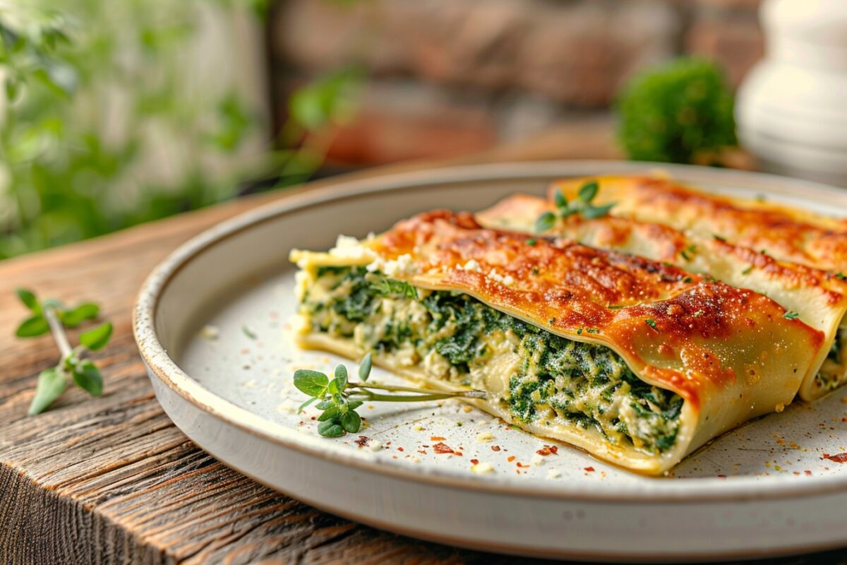 Vous avez déjà goûté à la magie des cannellonis végétariens ? Épinards et fromage frais transforment votre dîner !