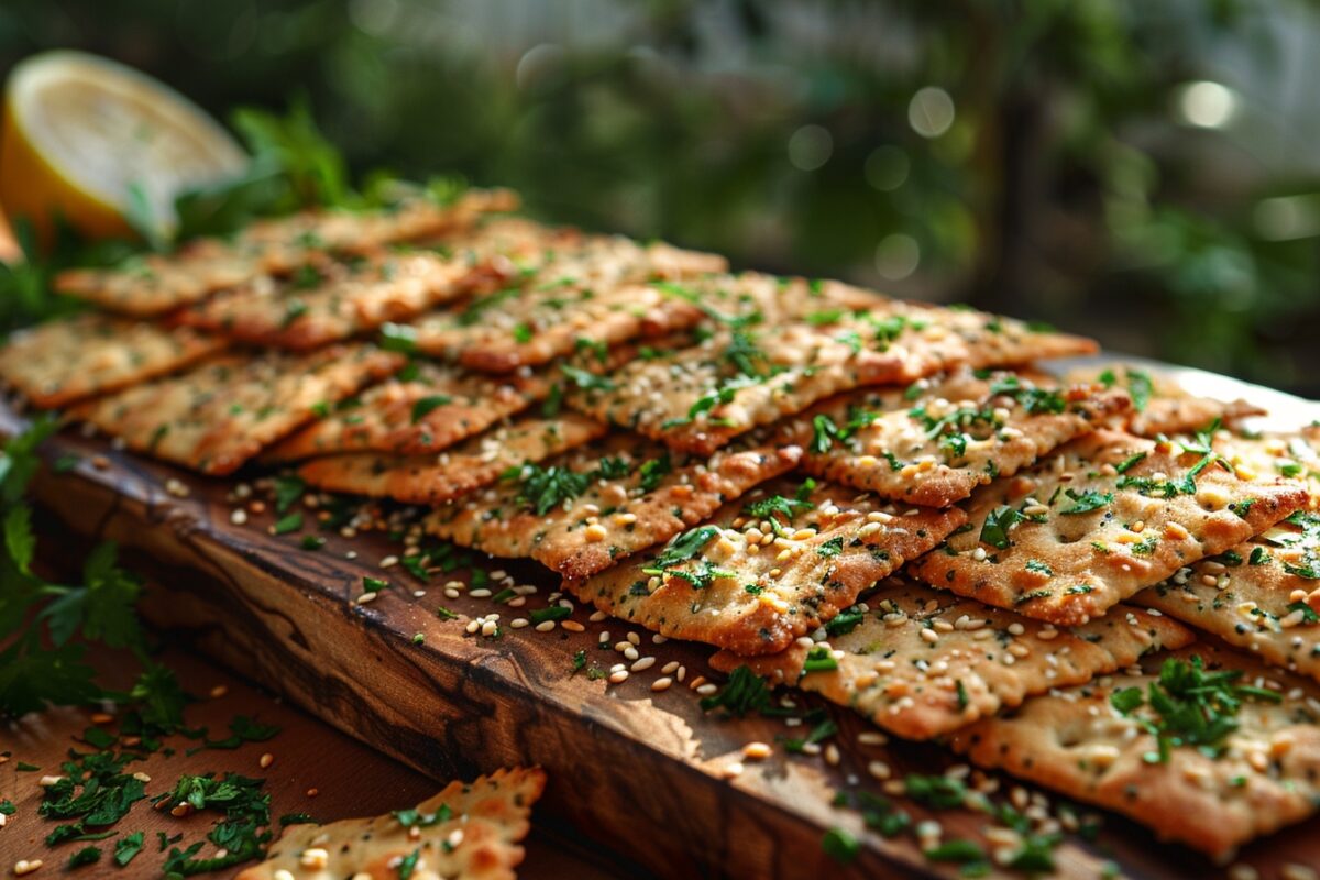 Vous avez faim d'une collation saine? Réalisez vos propres crackers à base d'herbes et de sésame : nourrissants et surprenants!