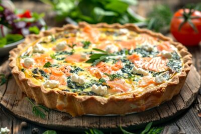 Vous pensez tout savoir sur la quiche ? Attendez de goûter cette incroyable version épinards, saumon et chèvre : un régal pour vos papilles et votre santé